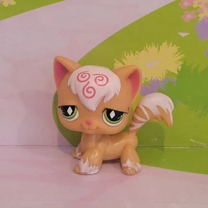 Littlest Pet Shop LPS Pelo Largo Gato Naranja Rosa con Ojos Verde Diamante #511 - Imagen 1 de 5