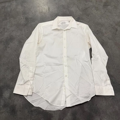 Size 16 - Calvin Klein Dress Shirt Mens White Non Iron Slim Fit Ships Fast! - Image 1 of 4