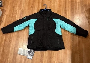 Brand New NWT Arctiva Pivot 3 Hooded Jacket Women Black/Teal LG - Picture 1 of 10