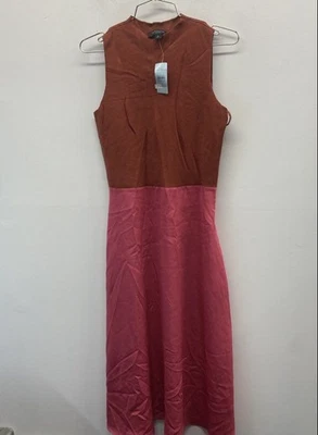 Vestido midi suéter Ann Taylor rosa óxido bloques de colores para mujer SP NUEVO CON ETIQUETAS Foto 1 de 4