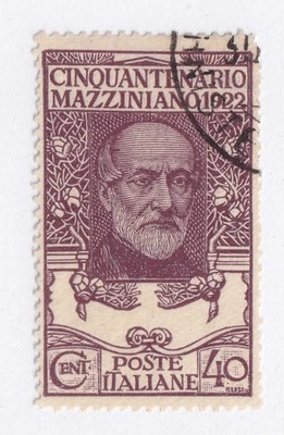 MATT'S STAMPS ITALY #141 GIUSSEPPE MAZZINI ISSUE OF 1922, USED CV$40 - Image 1 of 3