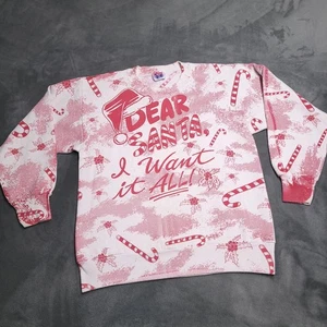 Sudadera De Colección Años 90 Dear Santa I Want It All Over Estampado Navidad Talla Pequeña - Imagen 1 de 9
