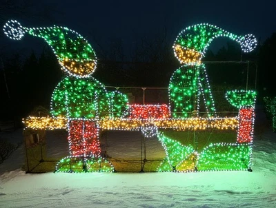 Festive Frames 2.4mtr wide Lifesize Elves Elf on a Shelf Christmas Display Kit - Image 1 of 2