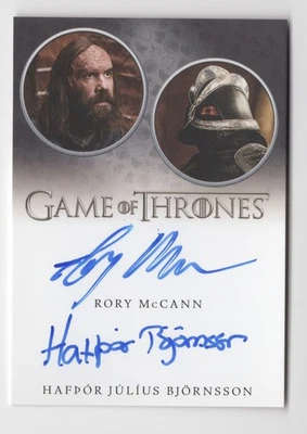 Rory McCann/Hafpor Julius Bjornsson GAME OF THRONES Season 8 Dual Autograph Card - Image 1 of 2