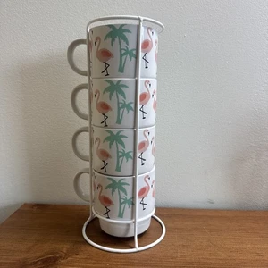Signature Houseware Pink Flamingo Becher Turm/Kaffeetassen Tassen - Bild 1 von 7