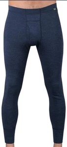 New Mens Base Layer 100% Merino Wool Thermal Pants Denim Blue 250g Medium - Picture 1 of 10