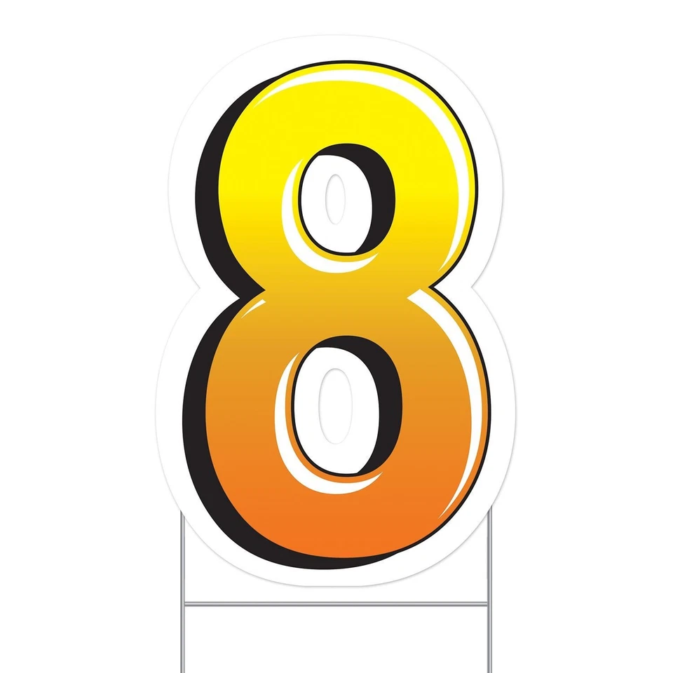 Beistle Plastic "8" Yard Sign - General Occasion | Party Supply | Decoration - Image 1 of 1