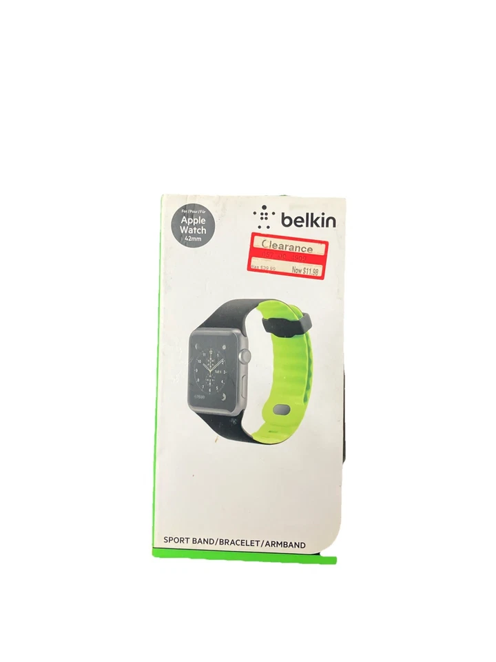📀 Correa deportiva Belkin para Apple Watch 42 mm - negra/verde neón Foto 1 de 1