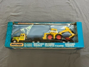 Vintage 1983 Matchbox Superkings K-108 Digger & Transporter 'AVRO' - Picture 1 of 10