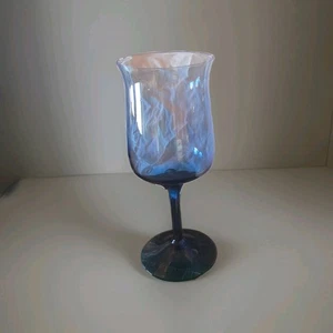 1970’s LENOX Blue Mist Water Goblets Glasses Hand Blown Glass  12oz - 7 1/8" Set - Picture 1 of 6