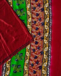 Sari de seda pura 100 % seda crepé sari tela india vintage PCSS2058 - Imagen 1 de 8