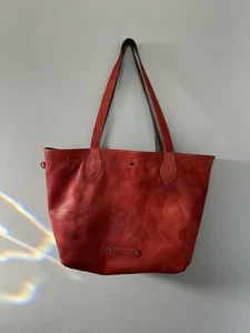 Bed Stu Leather Charlotte Reversible Shoulder Bag/Tote/Purse Gray Brown Lava Red - Picture 1 of 16