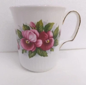 Coffee Mug /Cup E&R Golden Crown Flowers Hearts Love 8 oz Vintage England - Picture 1 of 7