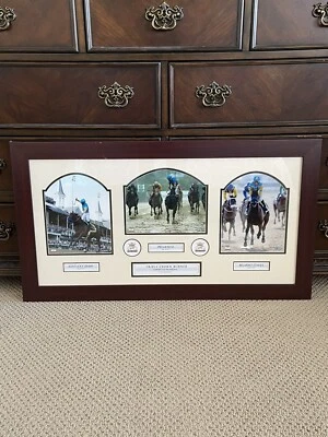 Ganador de la Triple Corona 2015 American Pharoah trabajo enmarcado por Steiner Sports Espinoza Foto 1 de 4