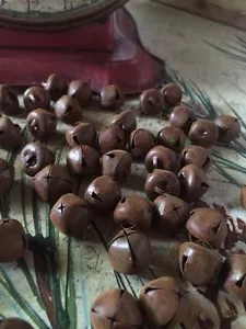 (48) Primitive Rusty LOOK Tin JINGLE BELLS 13mm 1/2 in 1/2" Christmas Crafts  - Picture 1 of 7