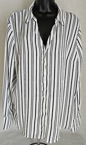 Camisa Top Blusa Worthington Mujer Talla XL X Grande Negra Blanca Rayas - Imagen 1 de 24