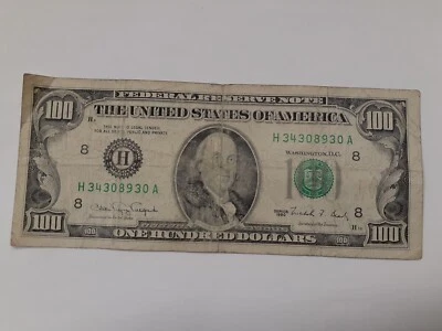 1990 100 Dollars  Serial Number H34308930A - Image 1 of 4