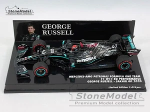Mercedes F1 W11 #63 George Russell Sakhir GP 2020 1st F1 Point 1:43 MINICHAMPS - Picture 1 of 8