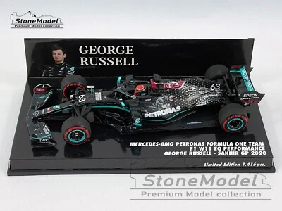 Mercedes F1 W11 #63 George Russell Sakhir GP 2020 1st F1 Point 1:43 MINICHAMPS - Image 1 of 4