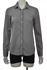 Camisa de algodón J Crew Boy, talla 4, blanca, azul a rayas, abotonada - Imagen 1 de 4