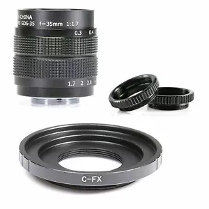 Fujian 35mm F/1.7 C mount 2/3" CCTV Lens for Fujifilm FX mount Camera XPro1 XA3 - Picture 1 of 7