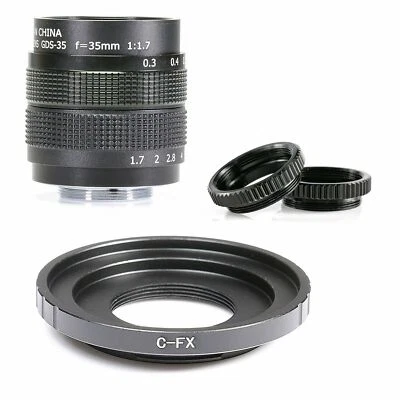 Fujian 35mm F/1.7 C mount 2/3" CCTV Lens for Fujifilm FX mount Camera XPro1 XA3 - Image 1 of 4