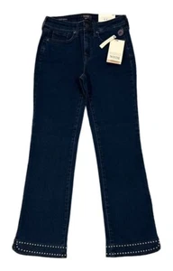 NYDJ NEW Barbara Bootcut Ankle Stud Hem Hearst Wash Jeans Size 00 - Picture 1 of 12
