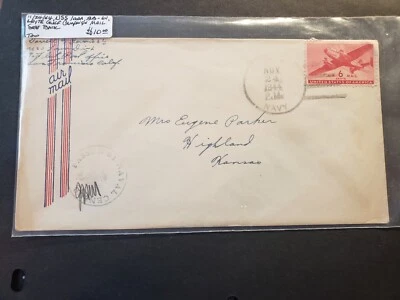 Battleship USS IOWA BB-61 Naval Cover 1944 Censored WWII Sailor's Mail LEYTE - Image 1 of 2