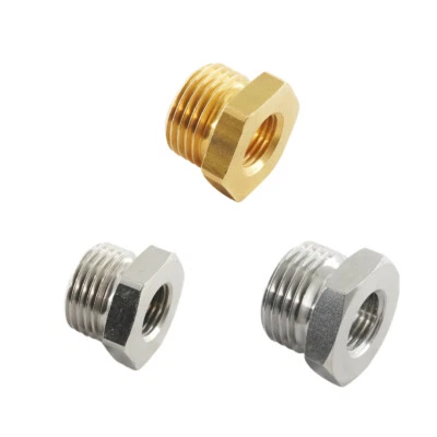 Neuf Réducteur Extérieur Filetage Femelle Laiton/Nickelé Inox Réduction - Photo 1/4