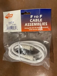Aim Electronics F to F Cable Assemblies 6-6FFP, RG-6, White Cable, RG-59 75 Ohm - Picture 1 of 4