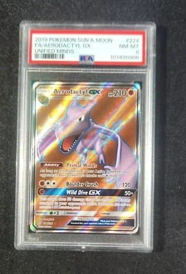 Aerodactyl GX (Full Art) 224/236 Sm-Unified Minds Holo PSA  8 - Image 1 of 2
