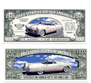 THUNDERBIRD 1956 Classic car DOLLAR BILL - Bild 1 von 1