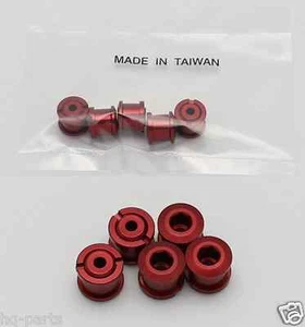 BICYCLE BIKE ALUMINUM DOUBLE CHAIN RING CRANK NUTS BOLTS SCREWS 5 SETS RED 8.5MM - Picture 1 of 1