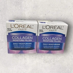 2 x L'Oreal Collagen Moisture Filled Daily Moisturizer Wrinkle Cream 1.7oz EA - Picture 1 of 5