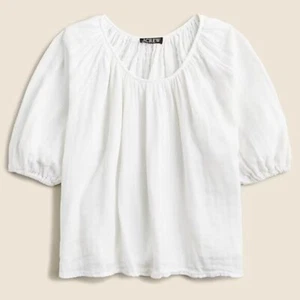 J. Top Crew Para Mujer Talla Pequeña Manga Abullonada Gauzy Algodón Mezcla Lino - Imagen 1 de 8