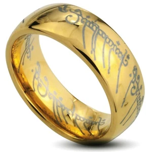 Tungsten Rings for Men Lord of the Celtic Rings Black Ring One Ring Mens Rings - Picture 1 of 14