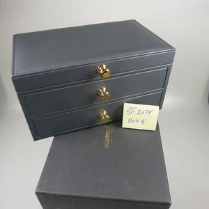 Ulysse Nardin Gray Leatherette Watch Box with Drawer for jewelry & Outer Box - Picture 1 of 3