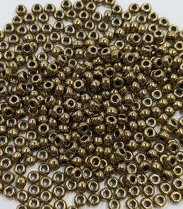 Perline semi vetro vintage MIYUKI Giappone bronzo scuro metallizzato 8/0 11g - Foto 1 di 3
