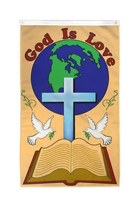 God is Love Flag 3x5ft Religious Flag Christianity Flag - Picture 1 of 2