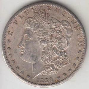BETTER DATE 1889-S MORGAN SILVER DOLLAR CH AU - Picture 1 of 2
