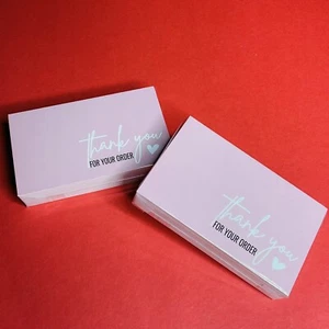 Thank You For Your Order Cards - Pink - 3.5”x2” (100 Qty) + Bonus Stickers - Picture 1 of 4