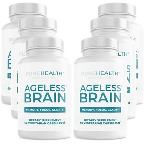 Ageless Brain Memory Supplements, Brain Supplement by PureHealth Research x6 - Picture 1 of 8