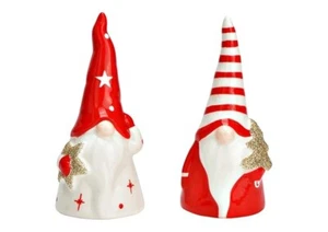 Wichtel aus Keramik rot, weiß Weihnachten Deko Winter Geschenke - Bild 1 von 5