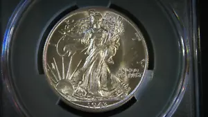1943 P WALKING LIBERTY MEZZO DOLLARO 50C Classificato & *CAC* *MS64* - Foto 1 di 4
