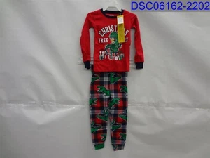 The Childrens Place Boys 2T Dinosaur Christmas Red Pajama Set 194936902481 - Picture 1 of 6