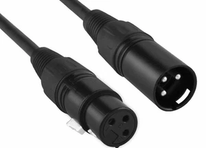 XLR 3-pin Male to XLR 3-pin Female Balanced Cable - Black - 15' NIP - Imagen 1 de 4