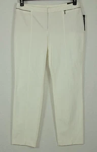Alfani Womens White Zip-Pocket Tummy Contol Slim-Leg Pants Trousers 14 - Picture 1 of 6