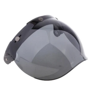 Motorcycle Windshield Helmet Visor 3-Snap Flip Up Bubble Shield for Open Face - Picture 1 of 9