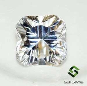 Cuscino fantasia topazio bianco naturale 13x13 mm taglio concavo 10,18 CTS pietra preziosa sfusa - Foto 1 di 8
