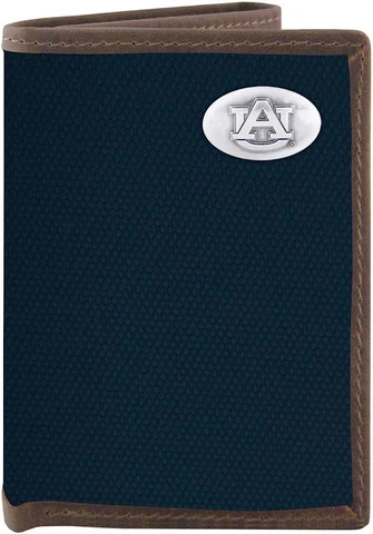 NCAA Auburn Tigers Nylon Trifold Concho Wallet, Navy Cover